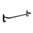 Black metal wall mounted horse tack rack with two hooks from stubbs rug rail original rail original screw design
