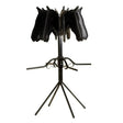 Black leather horse head stubbs saddle bridle stand s1129 with ornate metal frame for headcollar selling aid
