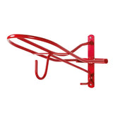 Red metal wall-mounted stubbs saddle hook s174 with curved hooks and sturdy bracket for horse halters