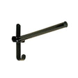 Black metal stubbs saddle rack fixed pole s17p wall-mounted hook with horizontal bar and curved hanging end