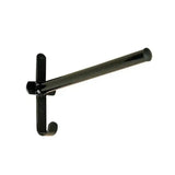 Black metal stubbs saddle rack fixed pole s17p wall-mounted hook with horizontal bar and curved hanging end