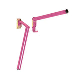 Pink metal stubbs saddle rack folding wall-mounted bike rack with gold-colored bracket for easy storage