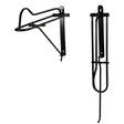 Black metal stubbs saddle rack folding s18 with curved hooks and adjustable brackets for wall mounting