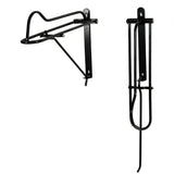 Black metal stubbs saddle rack folding s18 with curved hooks and adjustable brackets for wall mounting