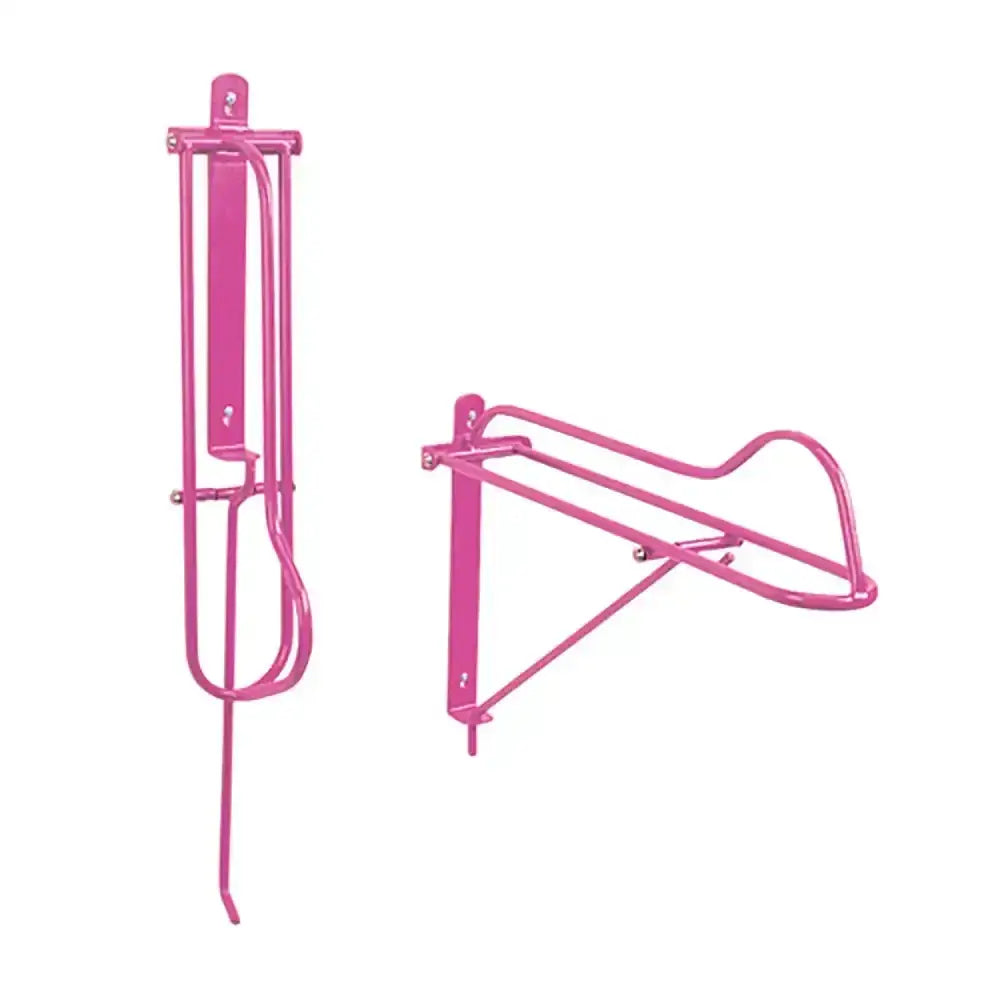 Pink metal stubbs saddle rack folding s18 with vertical and horizontal design for easy saddle storage