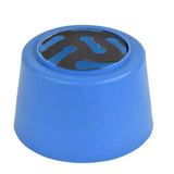 Blue plastic step stool with black patterned footrest for stubbs slo-grazer medium circular ground feeder great boredom breaker