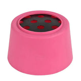 Stubbs slo-grazer pink silicone footrest with black circular ground feeder insert featuring red polka dots great boredom breaker
