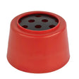 Red plastic stubbs slo-grazer circular ground feeder with black perforated insert great boredom breaker