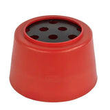 Red plastic stubbs slo-grazer circular ground feeder with black perforated insert great boredom breaker