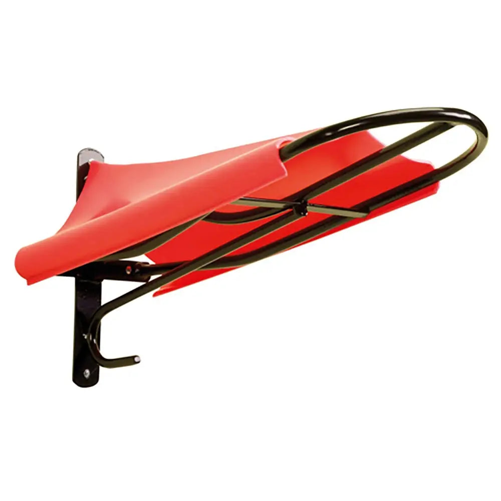 Red plastic sled with black metal frame and mounting bracket featuring the stubbs smoothie slip-on s173 specially developed shape