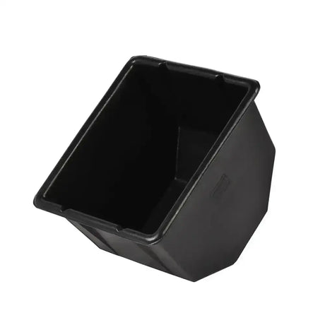 Black plastic storage bin stubbs soak n roll with rectangular tapered design and drainage point for soaking use