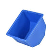 Blue plastic storage bin stubbs soak n roll with angled sides reinforced corners and built-in drainage point