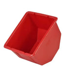 Red plastic hexagonal storage bin stubbs soak n roll with slanted shape and drainage point for easy water release