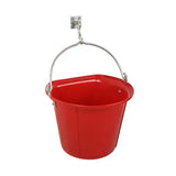 Red stubbs stable bucket s85 with heavy duty moulding and silver s85ps spring hook handle for stable use