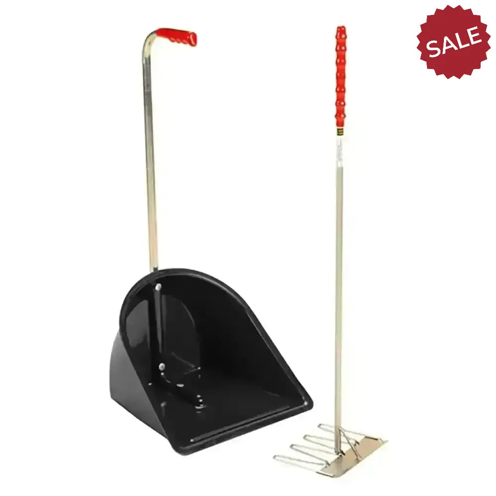 Stubbs Stable Mate Manure Collector With Long Handle Rake (S4585) Black Mucking Out
