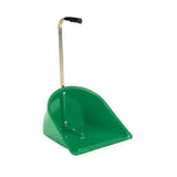 Green plastic dustpan with metallic handle and black grip for stubbs stable mate spare collector s452 stable mate manure use