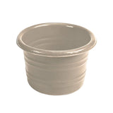 Beige ceramic ramekin with vertical ridges and glossy finish for stubbs stable water effective drinking tub 25lt
