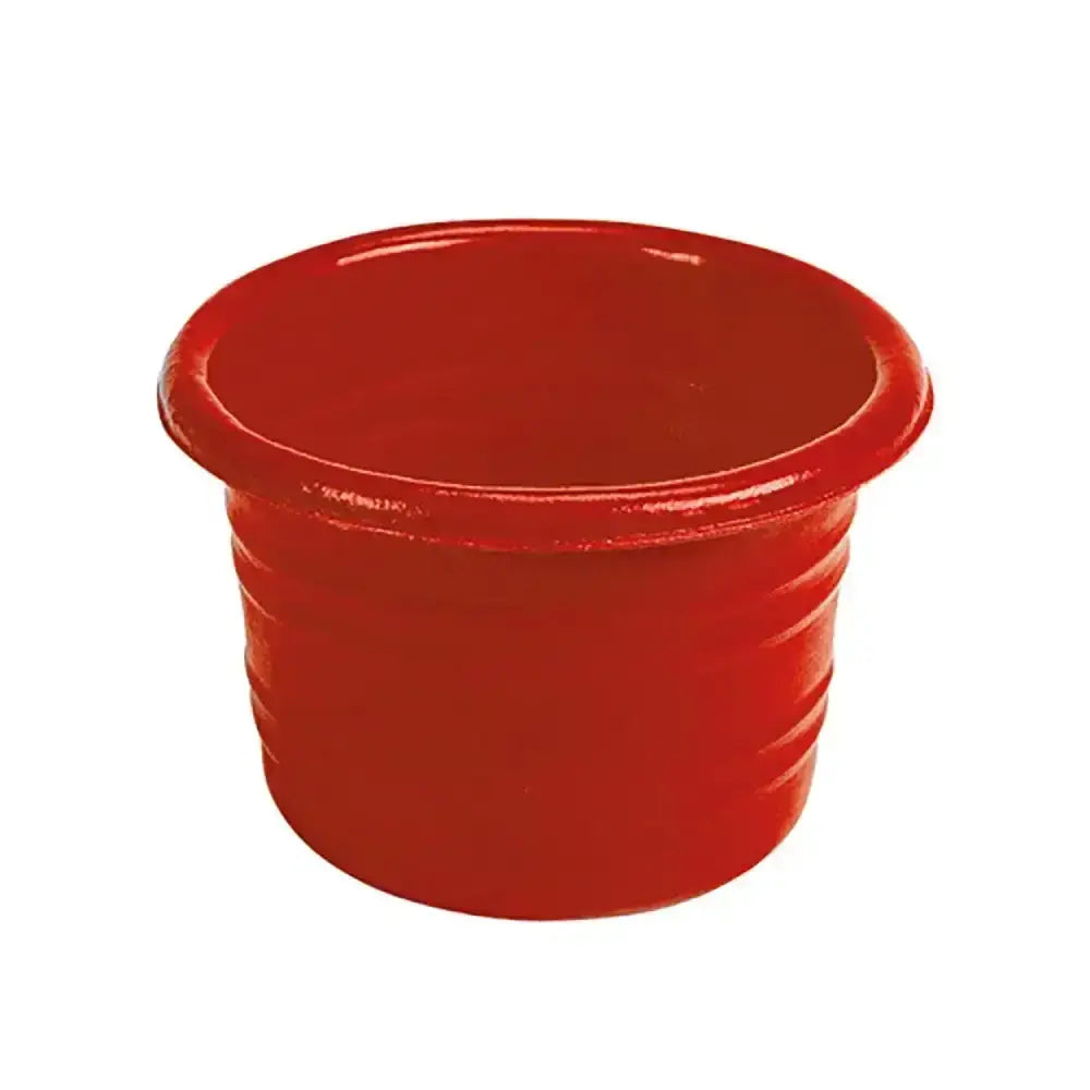Red glossy plastic stubbs stable water tub with vertical ridges effective drinking tub 25lt capacity