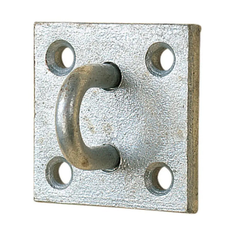 Galvanized metal stubbs stall guard plate with u shaped hook and four mounting holes for heavy duty attachment