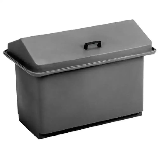 Gray plastic stubbs static chest two compartments with matching lid and black handle s5842 storage bin