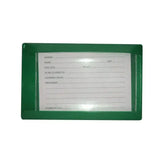 Green plastic stubbs stud card holder with clear window to display horse breeding details large s26 model