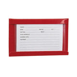 Red plastic stubbs stud card holder large s26 with white form to display horse details for mare and foal records