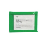 Green plastic stubbs stud card holder small s27 with white label and dotted lines to display horse details