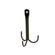 Black metal stubbs tack hook three prong s24a with flat top and mounting hole for easy wall use