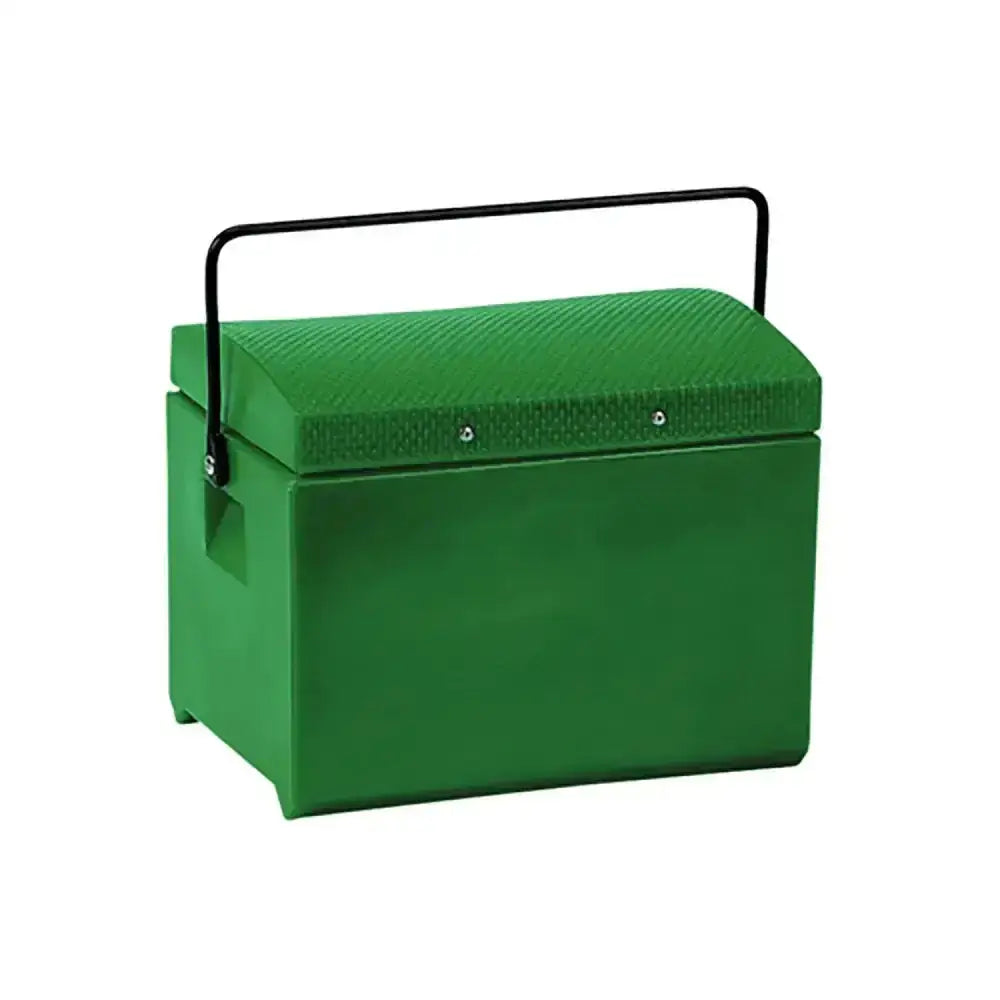 Stubbs tack step s57 green plastic garden tool box with steel stubbyfine coated black metal handle and textured lid