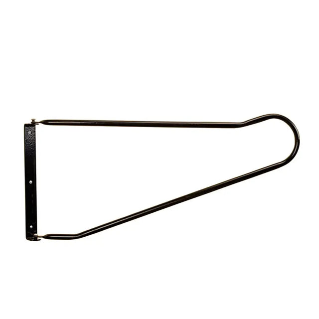 Black metal wall-mounted horse rack with curved design perfect for tack room or rug racks swinger s881 model