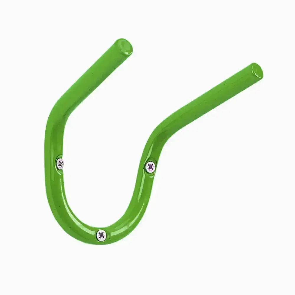 Bright green metal stubbs tool holder s29 with horseshoe shaped bracket secured by three silver screws