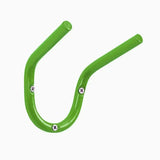 Bright green metal stubbs tool holder s29 with horseshoe shaped bracket secured by three silver screws