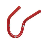 Red metal horseshoe shaped bracket with three screws from stubbs tool holder s29 for organizing tools