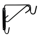 Black metal harness rack s19a with solid rod curved hooks and plate construction makes a sturdy wall-mounted plant hanger