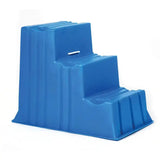 Blue plastic mounting block s523 with ribbed texture three-step platform and white handle masterful design