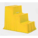 Bright yellow plastic mounting block s523 step stool with ribbed sides and a small top step cutout in masterful design