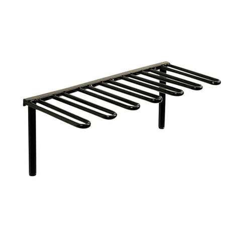 Black metal stubbs wellington rack s23w with multiple curved hooks for storing wellingtons efficiently