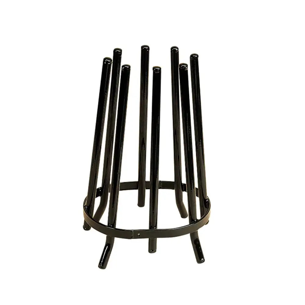 Black metal stubbs welly carousel s231 with circular base and vertical rods for real heavyweight boot storage