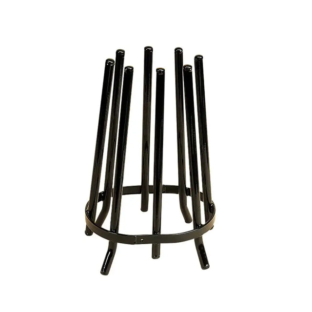 Black metal stubbs welly carousel s231 with circular base and vertical rods for real heavyweight boot storage