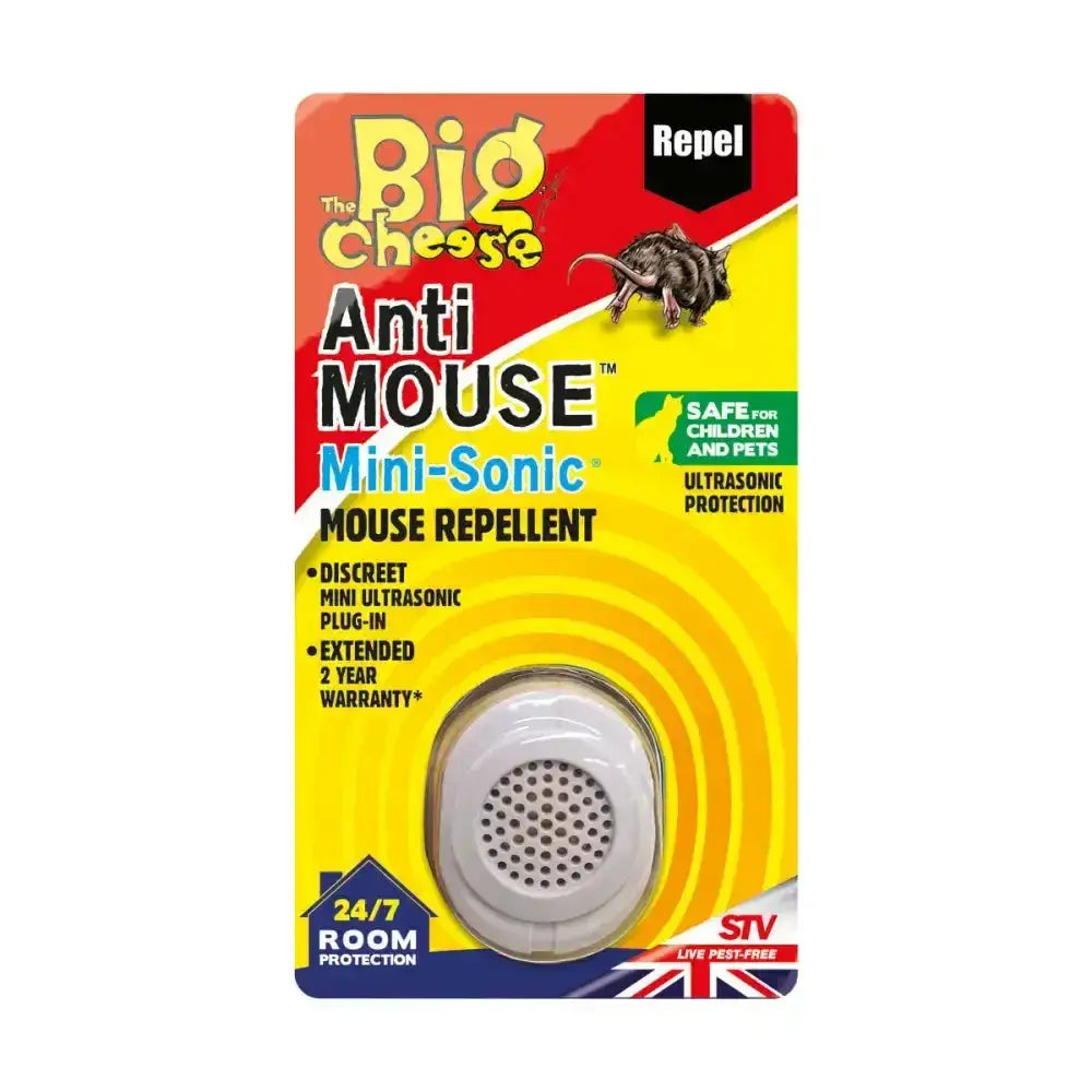 Stv anti mouse mini-sonic mouse repellent is a compact white plastic device with circular grille for ultrasonic pest protection