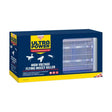 Stv high voltage flying insect killer with blue and yellow packaging and white grid design for insect control