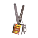 Silver metal stv mole claw trap with v-shaped design and visible trigger mechanism for kill mole traps