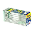 Silver metal stv rat cage trap with blue yellow label for live animal cage use capturing small animals and rats