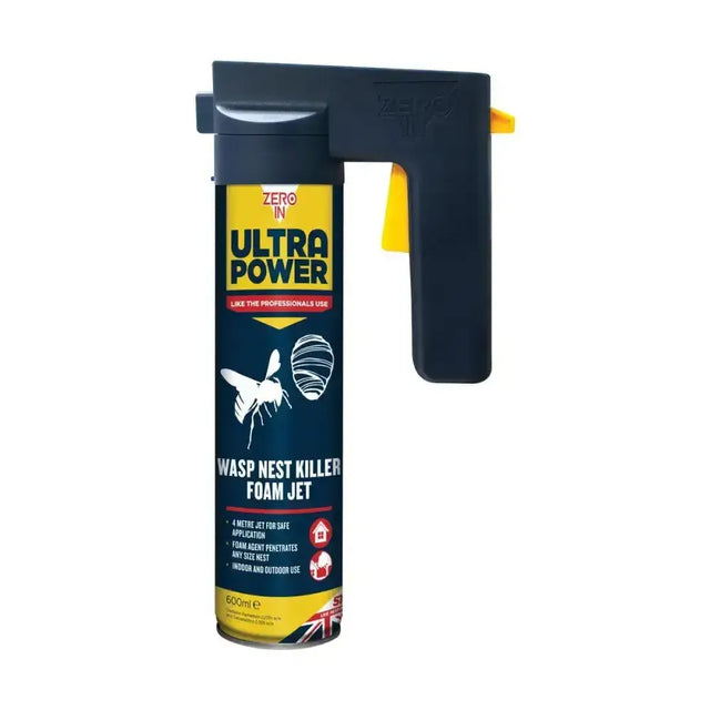 Black and yellow stv wasp nest killer foam jet with handle for safe and easy application of nest killer foam