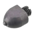 Black metal drill bit with pointed tip and threaded end for supastuds maxi dome dome studs ss007 largest soft ground use