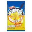 Batchelors super noodles chicken flavour in vibrant blue and yellow pouch with noodle fork graphic perfect for quick meals
