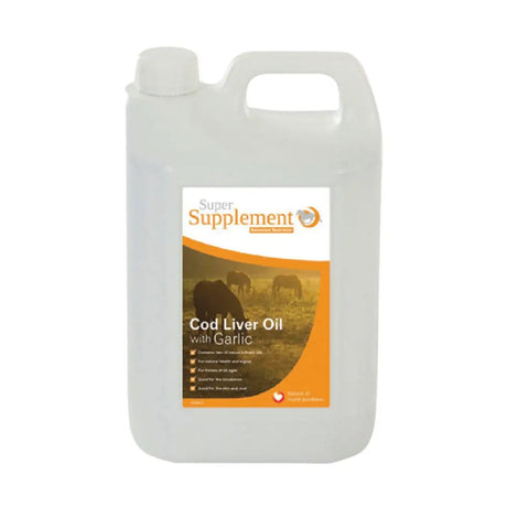 Super Supplement Cod Liver Oil with Garlic 5 Litre Horse Supplements Barnstaple Equestrian Supplies