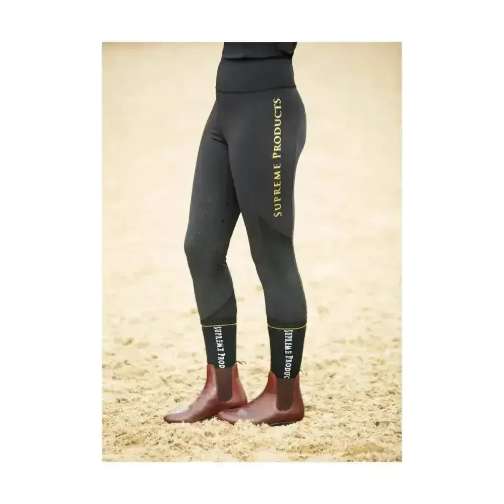 Supreme Products Active Show Rider Leggings Black/Gold Large Riding Tights
