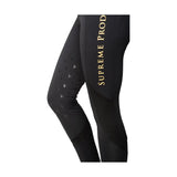 Supreme Products Active Show Rider Leggings Black/Gold Large Riding Tights Barnstaple Equestrian Supplies