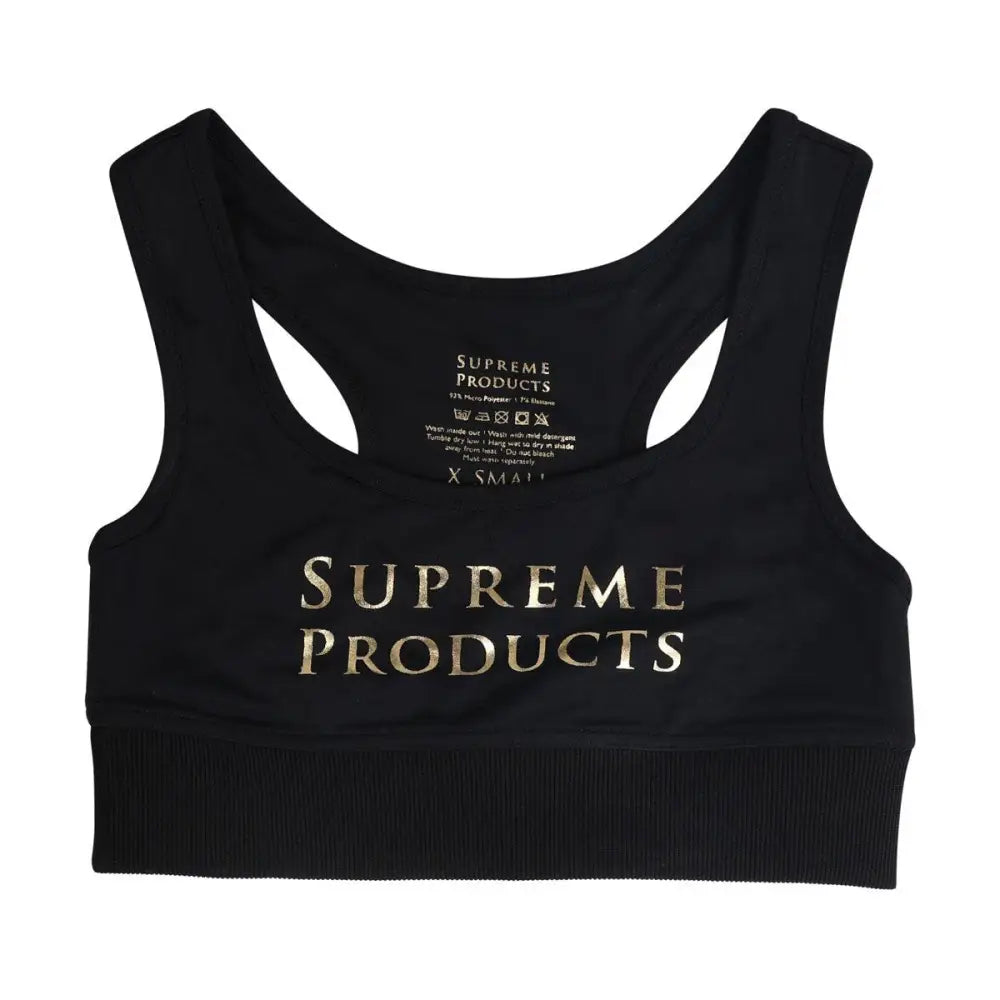 Supreme Products Active Show Rider Sports Bra Black/Gold X Small Riding Underwear Barnstaple Equestrian Supplies